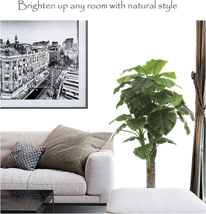 AMERIQUE 6 Feet Pair Gorgeous  Unique Royal Hawaiian Elephant Ear Artificial Plant with Giant Leaves UV Protection Feel Real Technology Green 2 Tree - Image 3