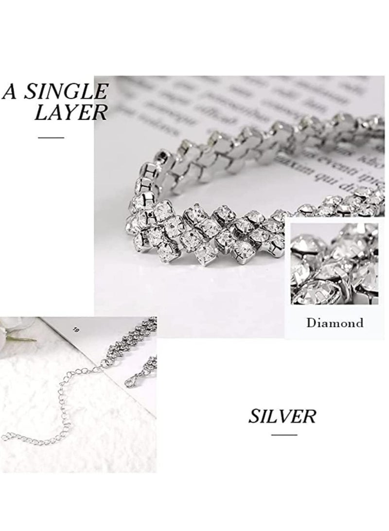 أوزيغالور حلقة العنق الجواهرية مع الحلقات الكريستالية السلسلة ذهبية زراج الصلب الصف الجواهري الموضة المنهجية البسيطة حفلات الخطوبة الملابس الإكسسوارات للنساء - Image 5