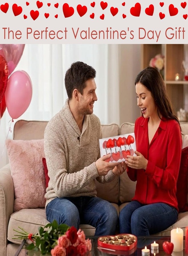 SUPROD 12PCS Red Heart Shower Curtain Hooks Valentine's Day Bathroom Decorative, Shower Curtain Hangers Rings Stainless Steel - Image 5