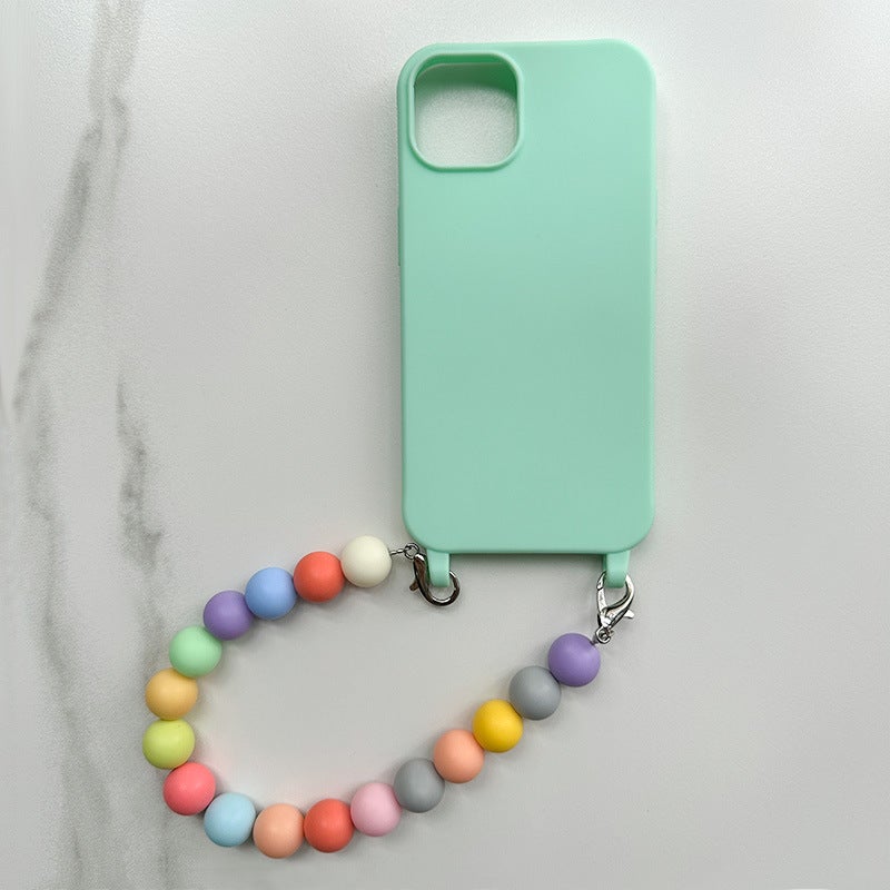 Rainbow anti-lost lanyard mobile phone case 16promax hand bowl 15plus for Apple 14 chain mobile phone case lanyard - Image 1