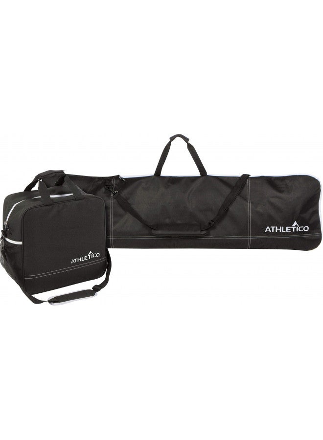 Athletico Athletico Two-Piece Snowboard and Boot Bag Combo | Store & Transport Snowboard Up to 165 CM and Boots Up To Size 13 | Includes 1 Snowboard Bag & 1 Boot Bag (Black) - Image 1
