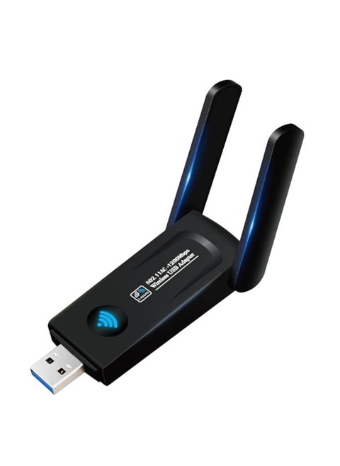 USB WiFi Adapter WiFi Dongle USB 3.0 Adapter Dual Band Bluetooth Receiver 5dBi 1200Mpbs/2.4GHZ 866Mbps/5.8GHZ 802.11ac Antenna High Gain Per XP/Vista/7/8/10 Linx MacOSX