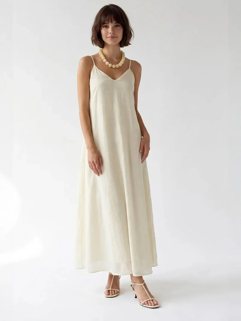 Mixray MIXRAY Sleeveless A-line Maxi Dress