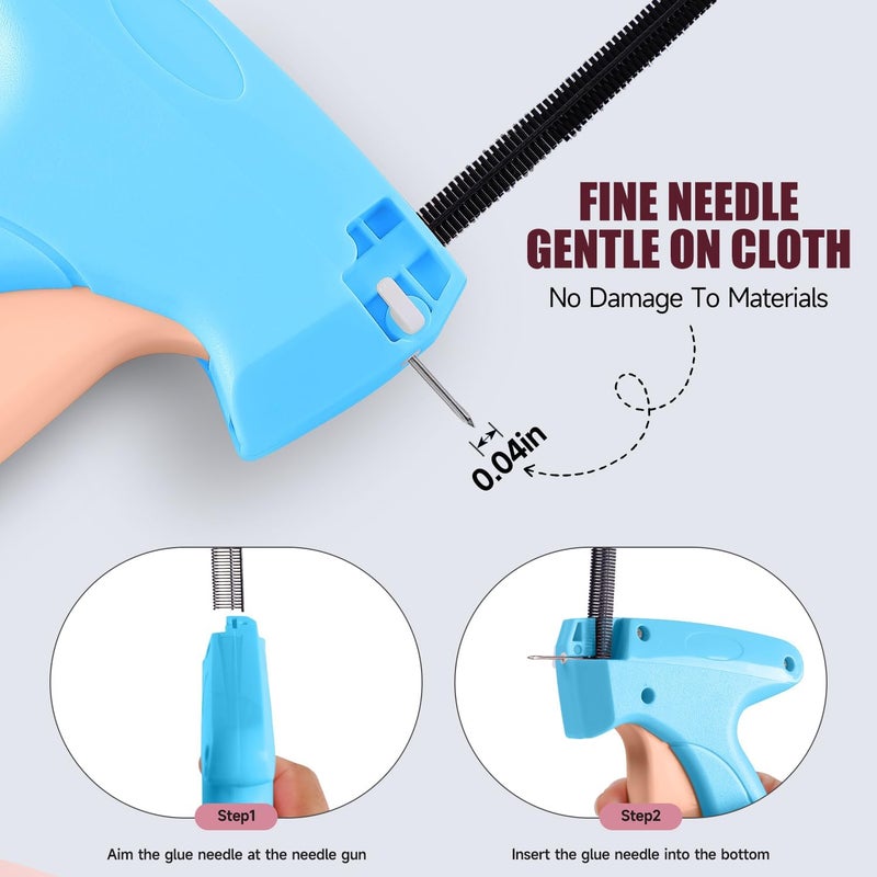 KEEUH Stitchy Micro Tagging Gun Blue and Pink - Total 4000 Fasteners Portable Hemming Tool Applicable to Temporary Hems on Shirt Sleeves Pants and Dresses - Image 3