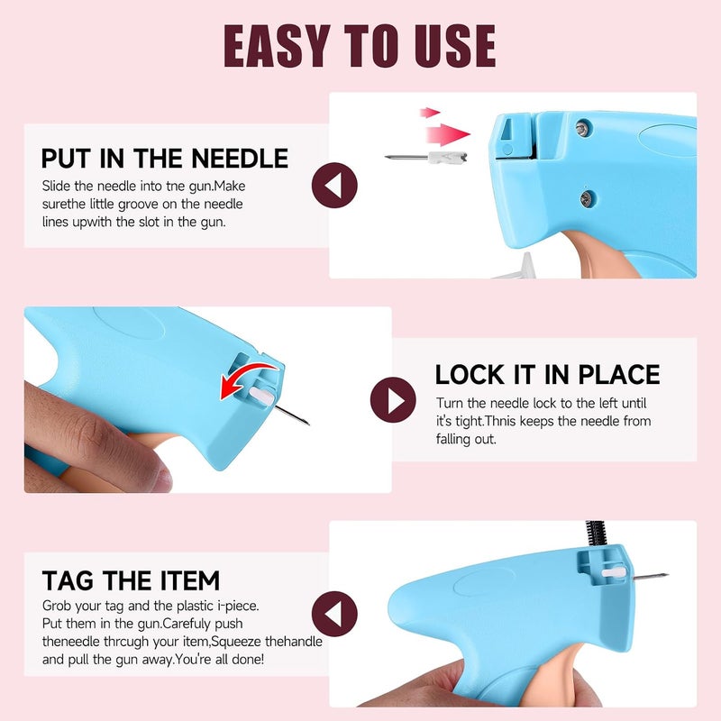 KEEUH Stitchy Micro Tagging Gun Blue and Pink - Total 4000 Fasteners Portable Hemming Tool Applicable to Temporary Hems on Shirt Sleeves Pants and Dresses - Image 2