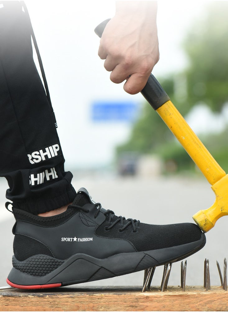 Verci Steel Toe Sneakers for Men Comfortable Safety Shoes Non Slip Steel Toe Shoes Warehouse Industry Contstruction Lightweight Puncture Proof Breathable Mens Women Work Shoes Breathable Safety Vests(40 EUR)  - Image 2