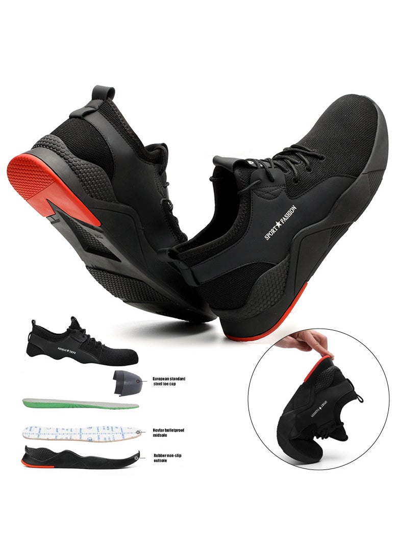 Verci Steel Toe Sneakers for Men Comfortable Safety Shoes Non Slip Steel Toe Shoes Warehouse Industry Contstruction Lightweight Puncture Proof Breathable Mens Women Work Shoes Breathable Safety Vests(40 EUR)  - Image 1