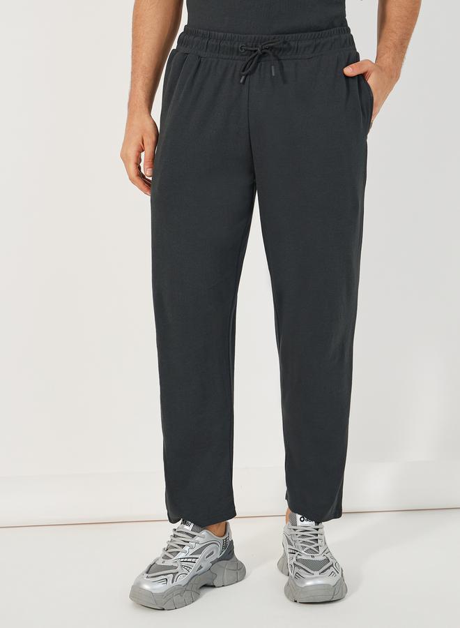 Oversized Back Contrast Print T-Shirt & Open Hem Interlock Joggers Co-Ords
