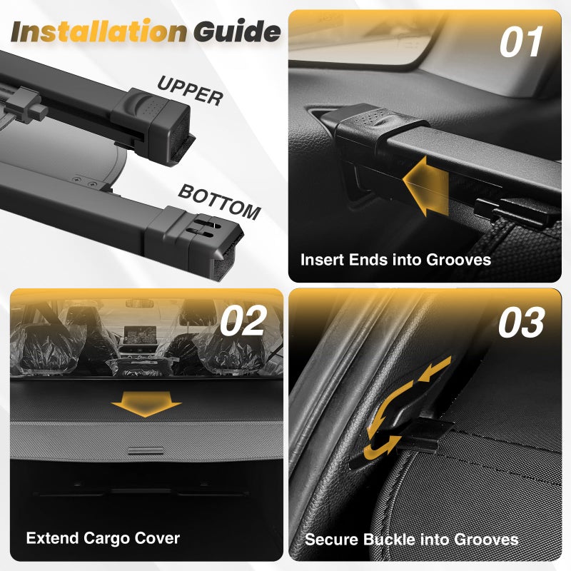 Blycorul Retractable Cargo Cover for Honda CRV 2023-2025 2026 - Canvas Trunk Cover, Car Accessories, Anti-Peeping Luggage Privacy Shield for CR-V 2023 2024 2025 2026 Cargo Cover - Image 5