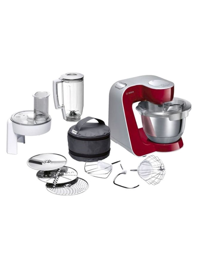بوش طقم محضر طعام كهربائي 3.9 L 1000 W MUM58420 فضي / أحمر - Image 1