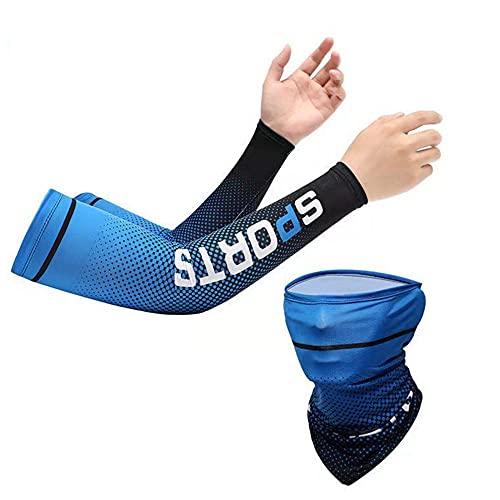 FABSPORTS Cooling Arm Sleeves & Bandana combo for Men & Women with UV Protection, Quick Dry, for cycling, cricket, skating, biking etc - Image 1