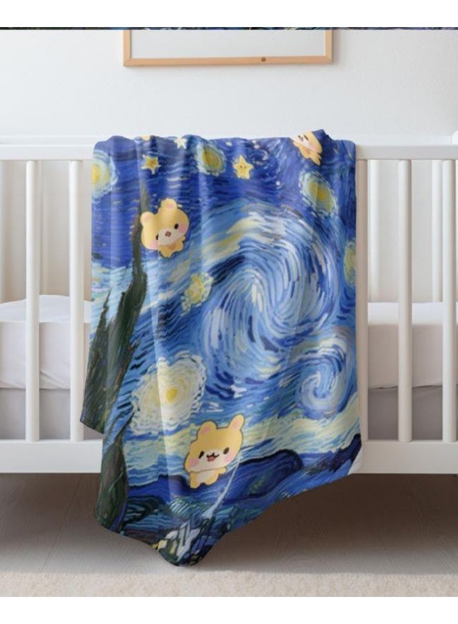 عام بطانية رقيقة من الفانيلا الكرتونية للأطفال والرضع (دافئة ومريحة، ومناسبة للنوم والألعاب) 70 سم * 100 سم - Image 2