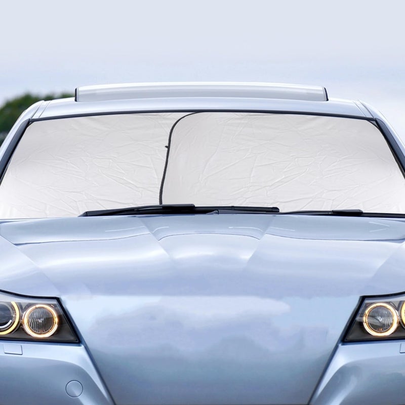 Silver Car Sunshade Durable Auto Uv Protection Cover Fit for Cars Suvs Trucks Includes Storage Pouch - Image 5