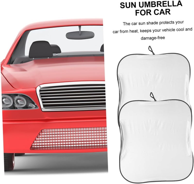Silver Car Sunshade Durable Auto Uv Protection Cover Fit for Cars Suvs Trucks Includes Storage Pouch - Image 3