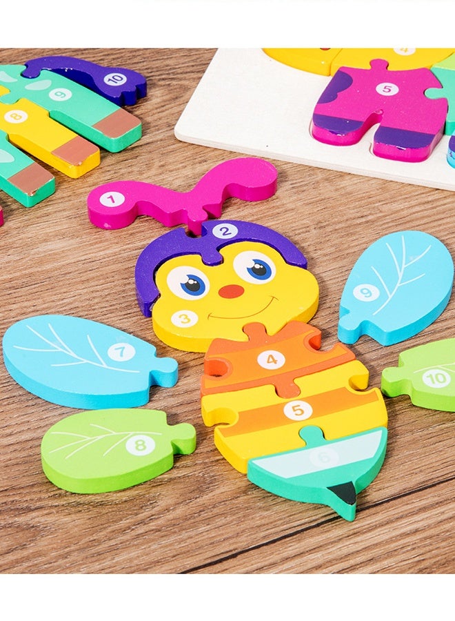 HALAMODO Colorful Wooden Animal Bee Jigsaw Puzzle for Kids Aged 3-7 Animal Toddler Puzzles Baby Montessori Toys for Girl Boy Ideal Gift - Image 2