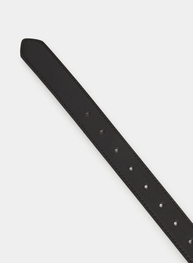 Styli  Black Waist Belt with Metal Buckle for Men | Best Price UAE