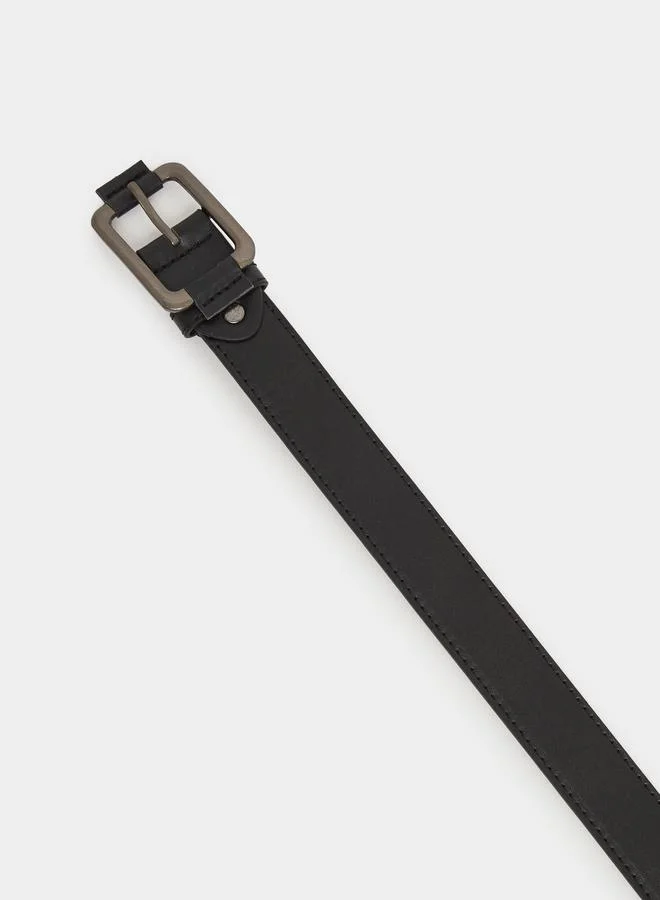 Styli  Black Waist Belt with Metal Buckle for Men | Best Price UAE