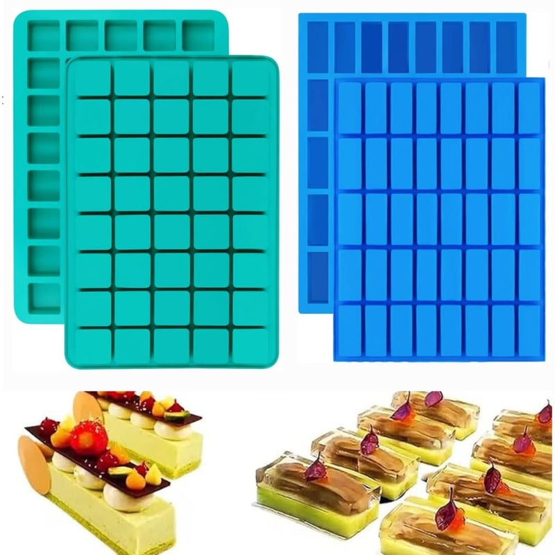 Husaini Mart HUSAINI MART 2 PCS 40Cavity Square and Rectangle Caramel Candy Silicone MoldsChocolate Truffles MoldWhiskey Ice Cube Soft Drinks Tray Grid Fondant Mould Hard Candy Mold  - Image 1