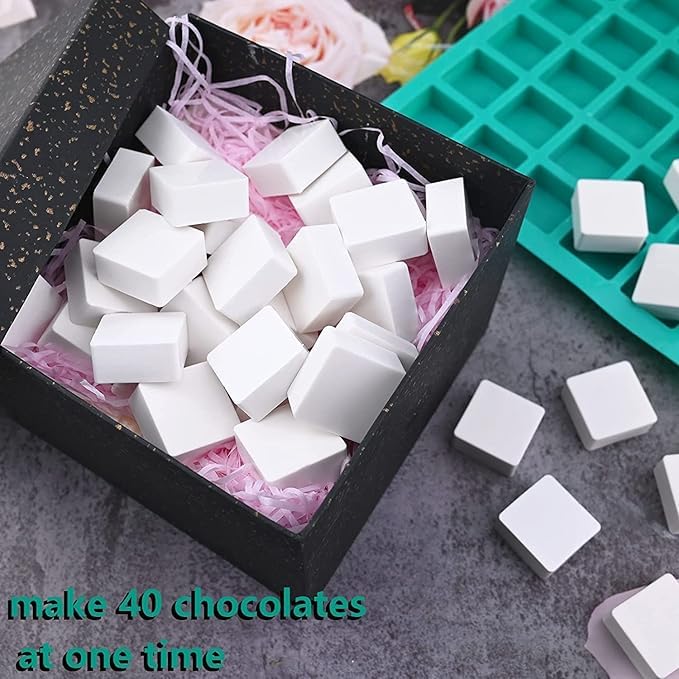 Husaini Mart HUSAINI MART 2 PCS 40Cavity Square and Rectangle Caramel Candy Silicone MoldsChocolate Truffles MoldWhiskey Ice Cube Soft Drinks Tray Grid Fondant Mould Hard Candy Mold  - Image 3