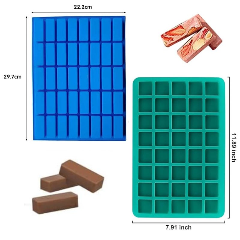 Husaini Mart HUSAINI MART 2 PCS 40Cavity Square and Rectangle Caramel Candy Silicone MoldsChocolate Truffles MoldWhiskey Ice Cube Soft Drinks Tray Grid Fondant Mould Hard Candy Mold  - Image 2