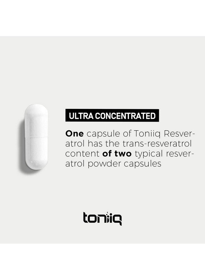Toniiq كبسولات ريسفيراترول عالية النقاء 98% ترانسريسفيراترول عالية التنقية وعالية التوافر البيولوجي 60 كبسولة مكمل ريسفيراترول - Image 5
