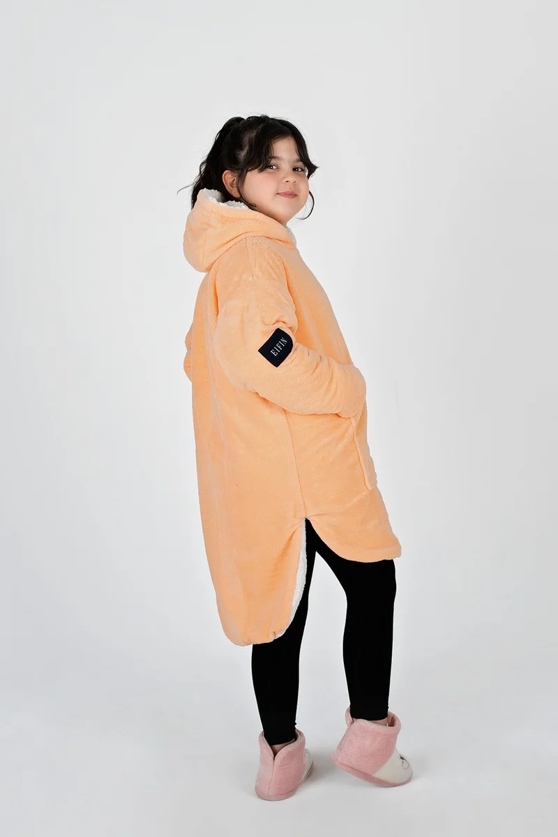 EIFIN Eıfın Children's Double Layer Welsoft Oversize Wearable Blanket Poncho Unisex Hooded Sweatshirt