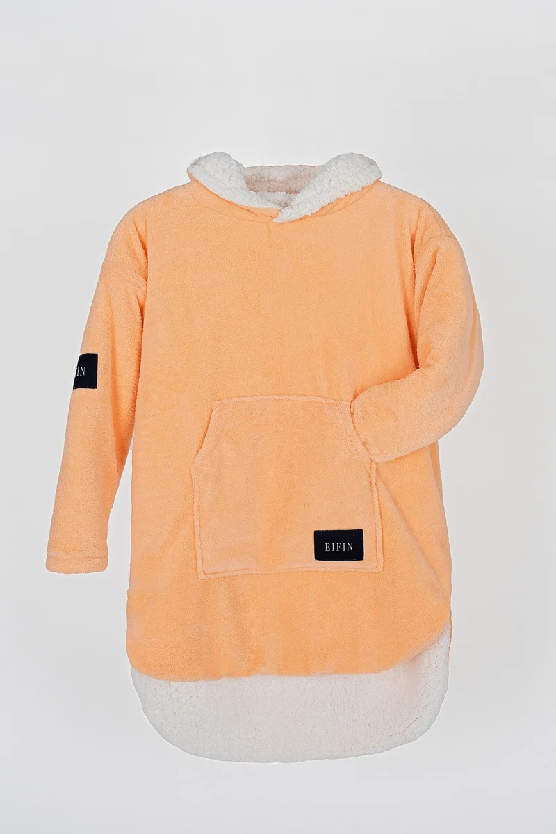 EIFIN Eıfın Children's Double Layer Welsoft Oversize Wearable Blanket Poncho Unisex Hooded Sweatshirt