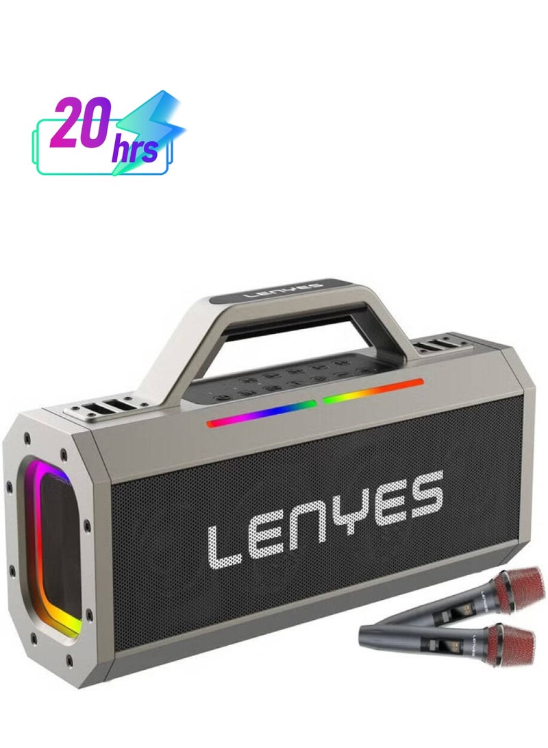 Lenyes Lenyes S833 Outdoor KTV Party Speaker, 150W Horn Power, RGB Lighting, 5.0 Bluetooth, 6.6mm Audio Jack, Up To 10 Meters Distance, Up to 20 Hours Battery Life, 18000mAh Battery Capacity, Gray - S833  - Image 1