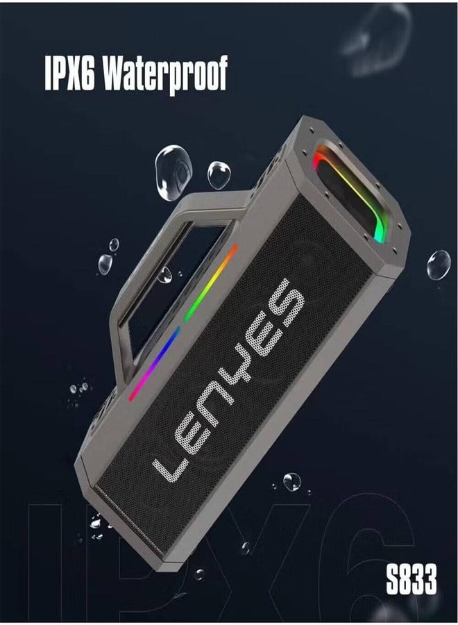 Lenyes Lenyes S833 Outdoor KTV Party Speaker, 150W Horn Power, RGB Lighting, 5.0 Bluetooth, 6.6mm Audio Jack, Up To 10 Meters Distance, Up to 20 Hours Battery Life, 18000mAh Battery Capacity, Gray - S833  - Image 2
