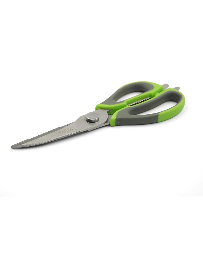 BERAM 9 Inch Multipurpose Kitchen Tool with Nutcracker Can Opener and Peeler Heavy Duty Sharp 2CR13 Stainless Steel Blade Green Ergonomic Non Slip Handle Tool for Home Office and Kitchen Use - Image 1