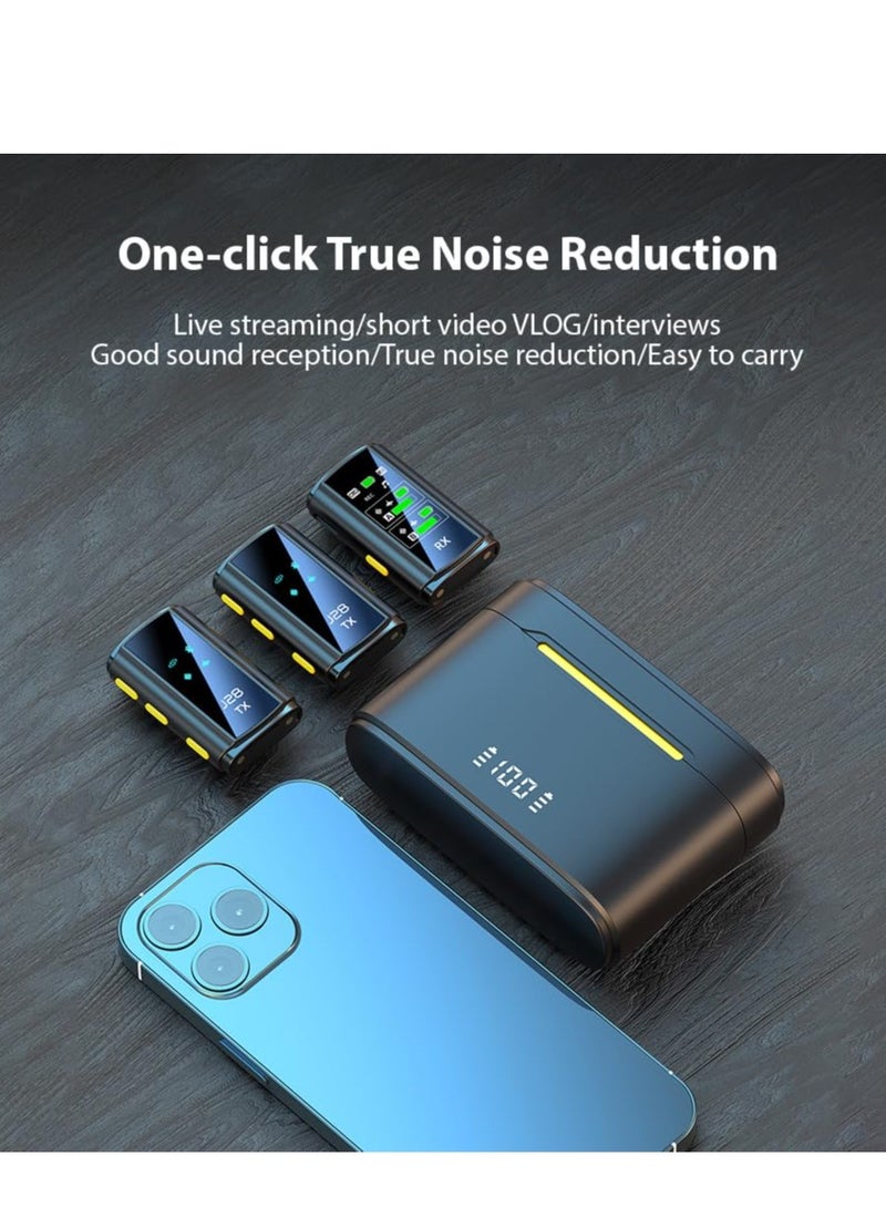 Excefore Wireless Lavalier Microphone, Dual Clip-on Lapel Mic with Digital Display Charging Case, Plug-and-Play Mini Wireless Microphones with Noise Reduction for Video Recording, Live Streaming, YouTube - Image 5