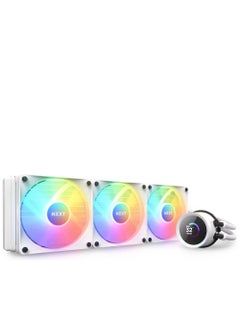 Kraken 360 RGB AIO Liquid Cooler with LCD Display & RGB Fans, 360mm Radiator, Copper Water Block, 3x 120mm F120 RGB Fans, 500-1,800 RPM Fan Speed, 21.67-78.02 CFM Airflow, White | RL-KR360-W1