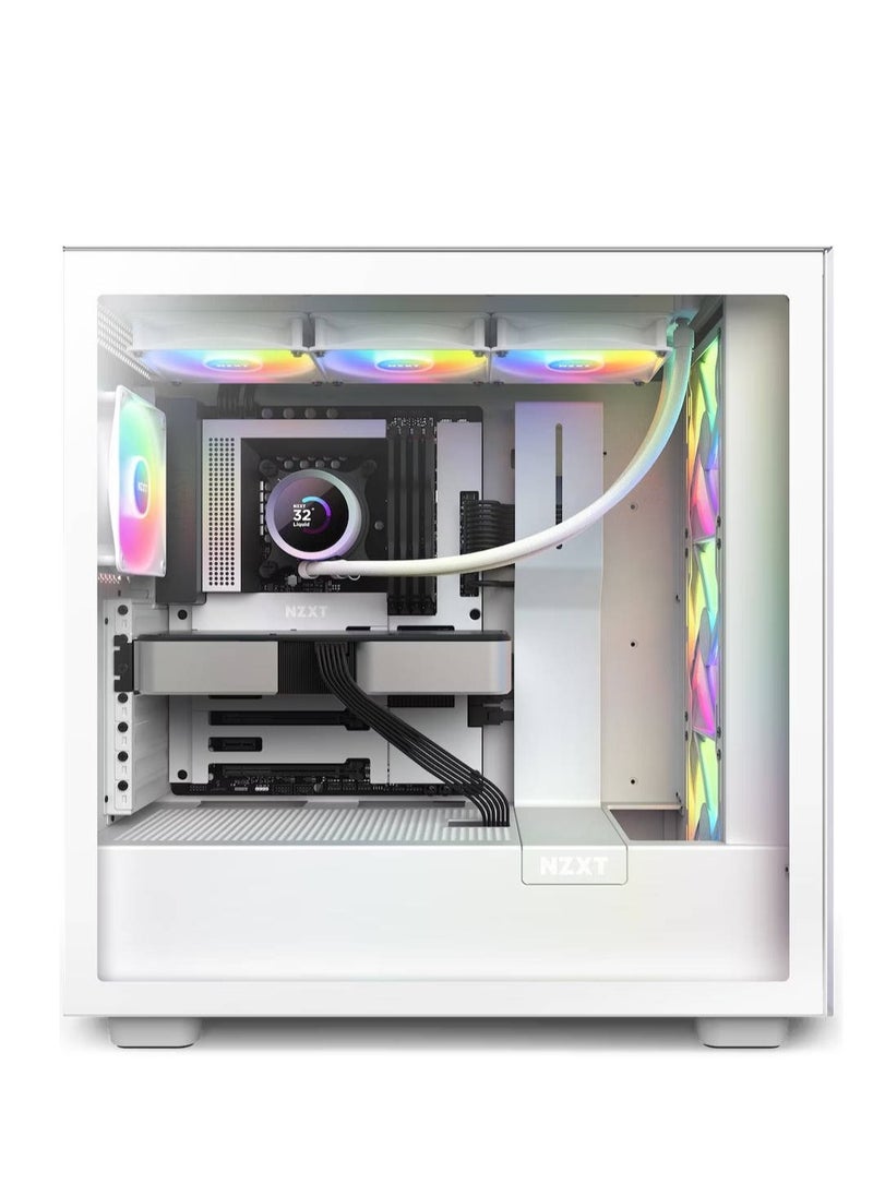 NZXT - Kraken 360 RGB AIO Liquid Cooler with LCD Display & RGB Fans, 360mm Radiator, Copper Water Block, 3x 120mm F120 RGB Fans, 500-1,800 RPM Fan Speed, 21.67-78.02 CFM Airflow, White | RL-KR360-W1 - Image 1