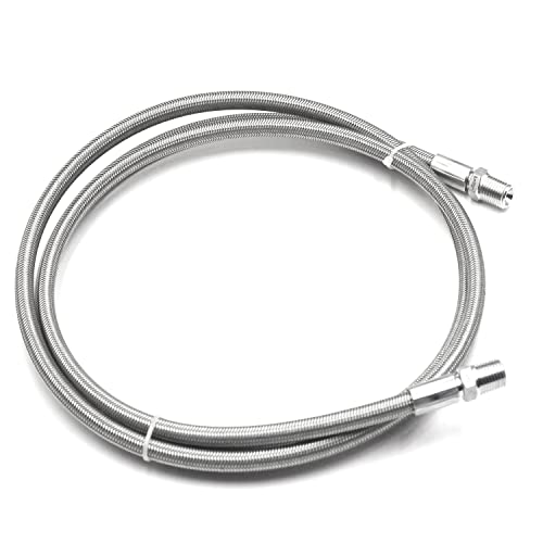 HFSR 14 Male NPT Stainless Steel Braided Hose 72 Length wPTFE Liner 2000PSI 72 inch - Image 3