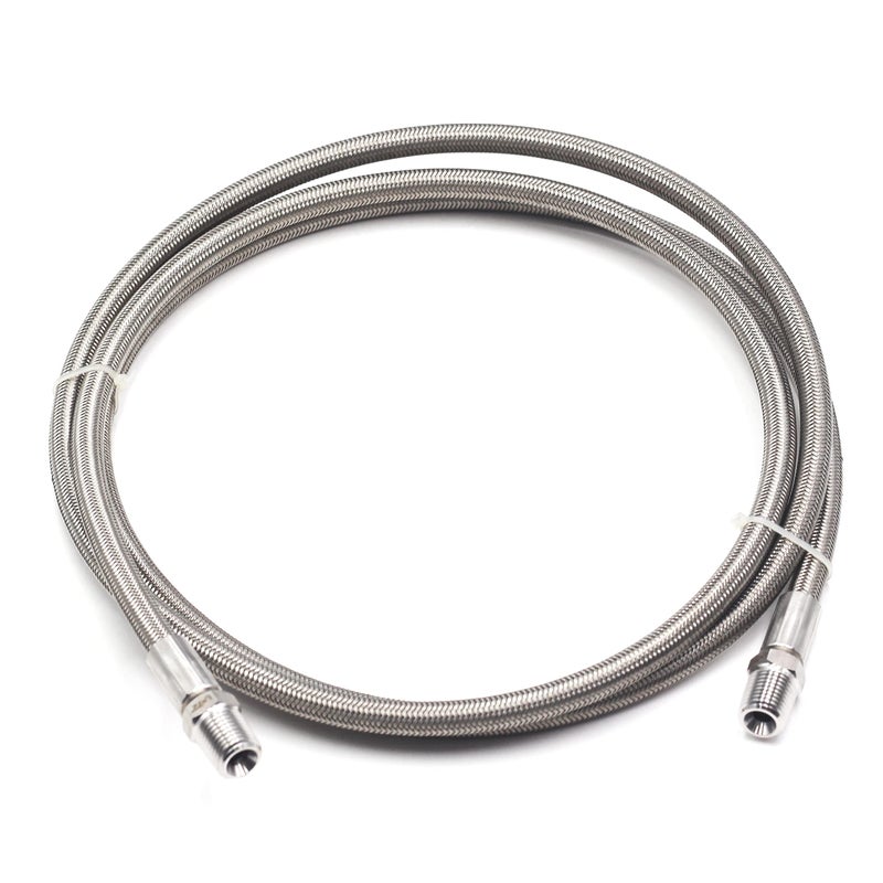 HFSR 14 Male NPT Stainless Steel Braided Hose 72 Length wPTFE Liner 2000PSI 72 inch - Image 2