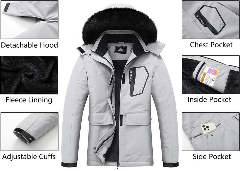 MOERDENG Women's Ski Jacket Waterproof Warm Winter Coat Hooded Snowboarding Jacket Versatile for Hiking & Winter Activities - Image 4