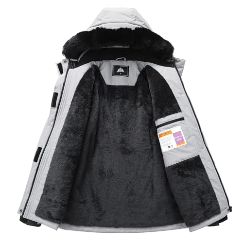 MOERDENG Women's Ski Jacket Waterproof Warm Winter Coat Hooded Snowboarding Jacket Versatile for Hiking & Winter Activities - Image 3