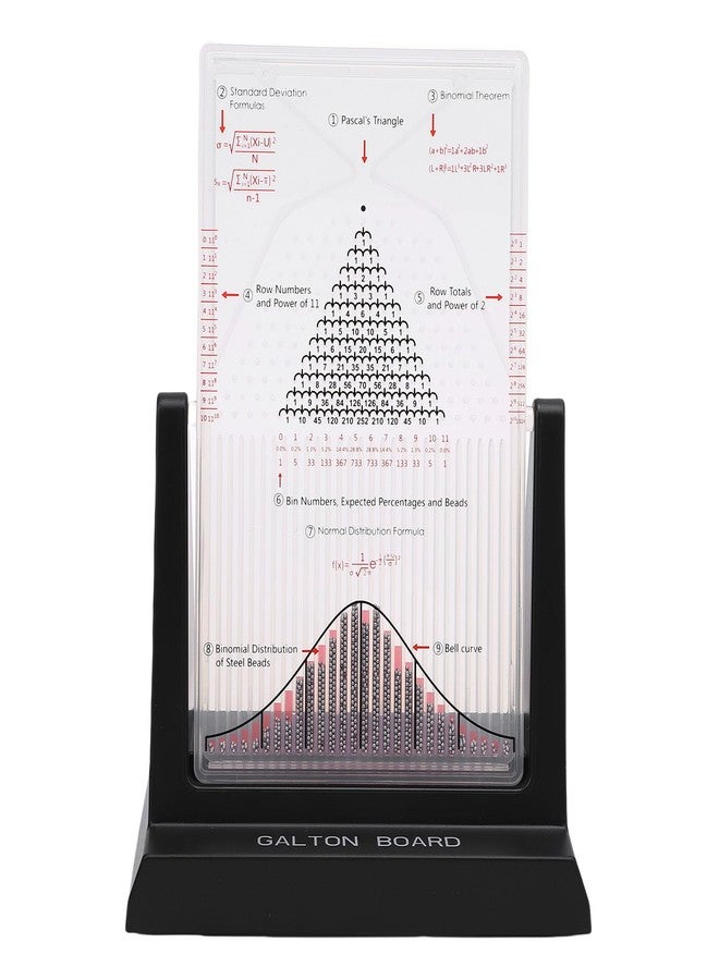 CHEOTIME Galton Board, Probability Demonstrator Effective Statistical Law Experiment Model Dalton Board Physics Lab Teaching Tool with 2800 Metal Beads - Image 1