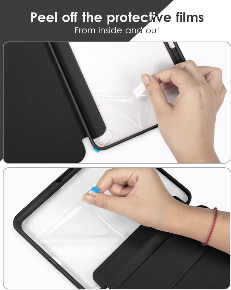ProElite case Cover for Apple iPad Air 11 M4/M3/M2 2026/2025/2024/ Air 10.9 inch 5th/4th Gen, Transparent Smart Flip Cover for iPad Air 11 M4/M3/M2 & Air 10.9 inch with Pencil Holder, Black - Image 5