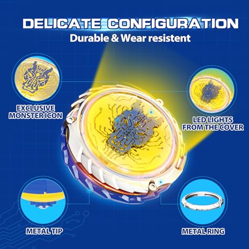 INFINITY NADO Battling Toys, Battle Set for 8-12 with Spinning Top & Sword Launcher, Metal battling Game top for Boys and Girls Age 5+, Fury Wave Dragon, Sapphire Blue - Image 5