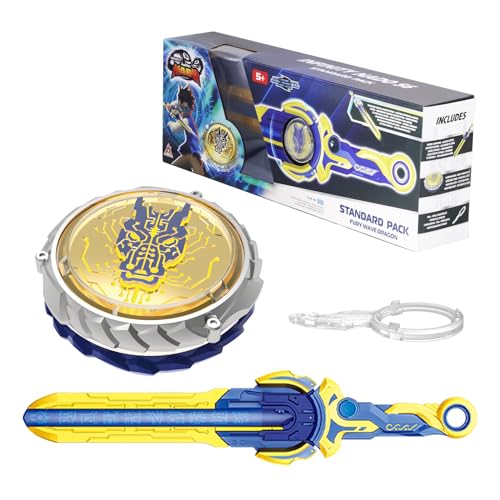 INFINITY NADO Battling Toys, Battle Set for 8-12 with Spinning Top & Sword Launcher, Metal battling Game top for Boys and Girls Age 5+, Fury Wave Dragon, Sapphire Blue - Image 1