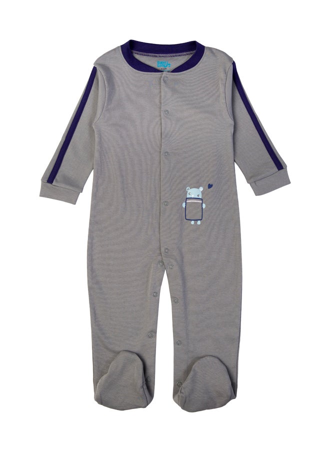 Babies Basic 100% Cotton Printed Long Sleeves Jumpsuit/Romper/Sleepsuit For Babies  - Image 4
