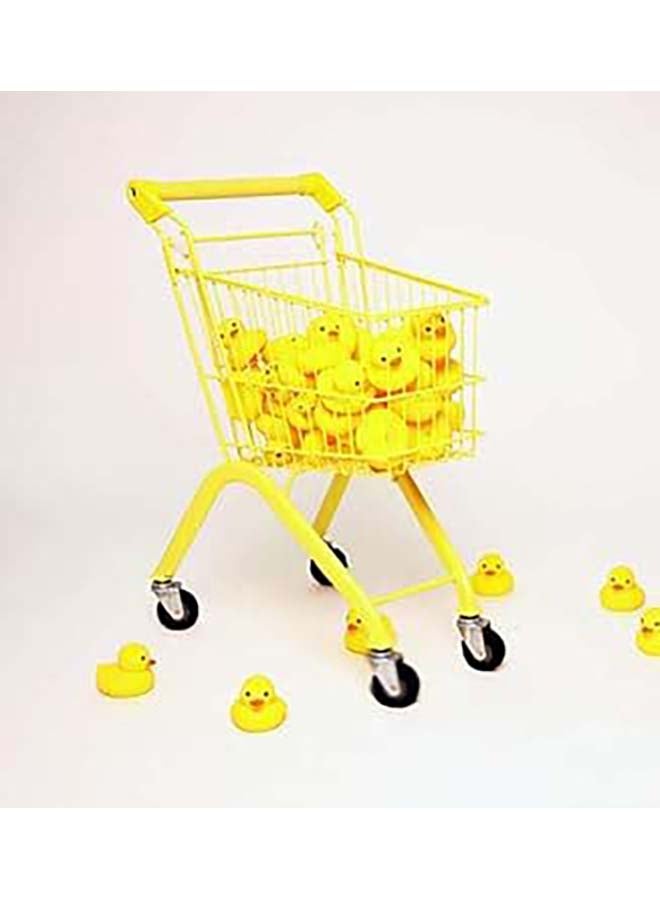 البدر عربة تسوق حديدية للأطفال، عربة تسوق سوبر ماركت للأطفال، عربة تسوق صغيرة، عربة تسوق بإطار معدني قوي، عربة تسوق للأطفال الصغار، عربة تسوق باللون الأصفر - Image 5