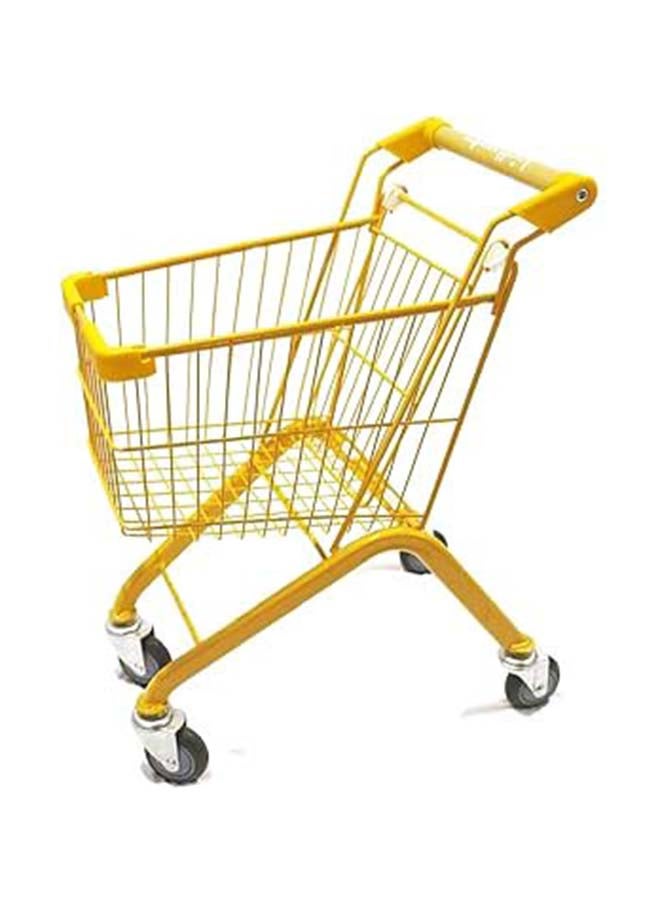 البدر عربة تسوق حديدية للأطفال، عربة تسوق سوبر ماركت للأطفال، عربة تسوق صغيرة، عربة تسوق بإطار معدني قوي، عربة تسوق للأطفال الصغار، عربة تسوق باللون الأصفر - Image 4