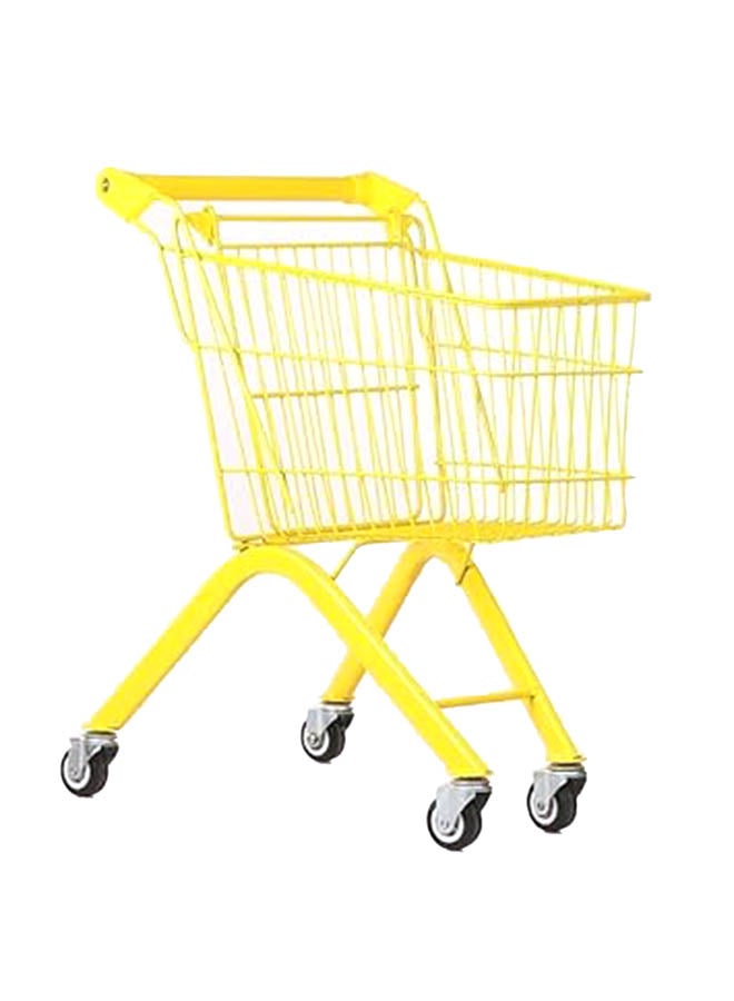 البدر عربة تسوق حديدية للأطفال، عربة تسوق سوبر ماركت للأطفال، عربة تسوق صغيرة، عربة تسوق بإطار معدني قوي، عربة تسوق للأطفال الصغار، عربة تسوق باللون الأصفر - Image 1
