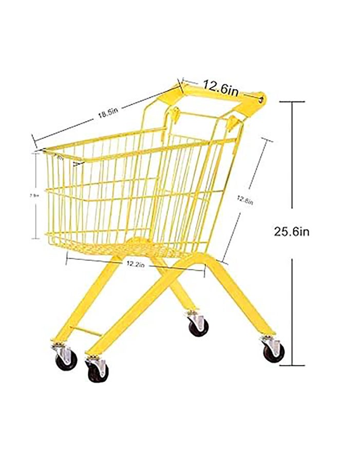 البدر عربة تسوق حديدية للأطفال، عربة تسوق سوبر ماركت للأطفال، عربة تسوق صغيرة، عربة تسوق بإطار معدني قوي، عربة تسوق للأطفال الصغار، عربة تسوق باللون الأصفر - Image 3