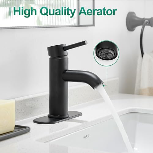 VOTON Black Bathroom Faucet Single Handle Matte Black Bathroom Sink Faucet Rv Lavatory Vessel Faucet for Bathroom Faucet 1 or 3 Hole with Deck Plate - Image 2