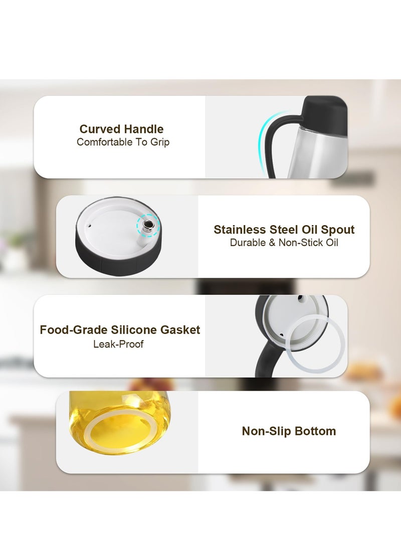 KASTWAVE Olive Oil Dispenser Bottle - 20oz/600ml with Auto Flip Cap, No-Drip Spout, Non-Slip Handle - Perfect for Kitchen Cooking - Image 2