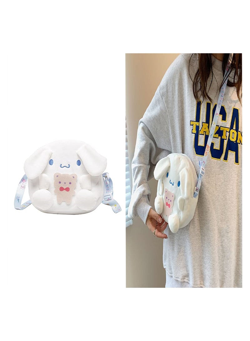 Crossbody Bag, Cartoon Cinnamoroll Slant Bag, Stuffed Animal Plush Backpacks, Mobile Phone Bag, Cinnamoroll Purse for Girls Gift - Image 1