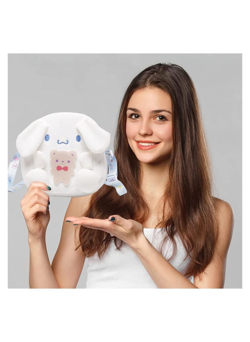 Crossbody Bag, Cartoon Cinnamoroll Slant Bag, Stuffed Animal Plush Backpacks, Mobile Phone Bag, Cinnamoroll Purse for Girls Gift - Image 5